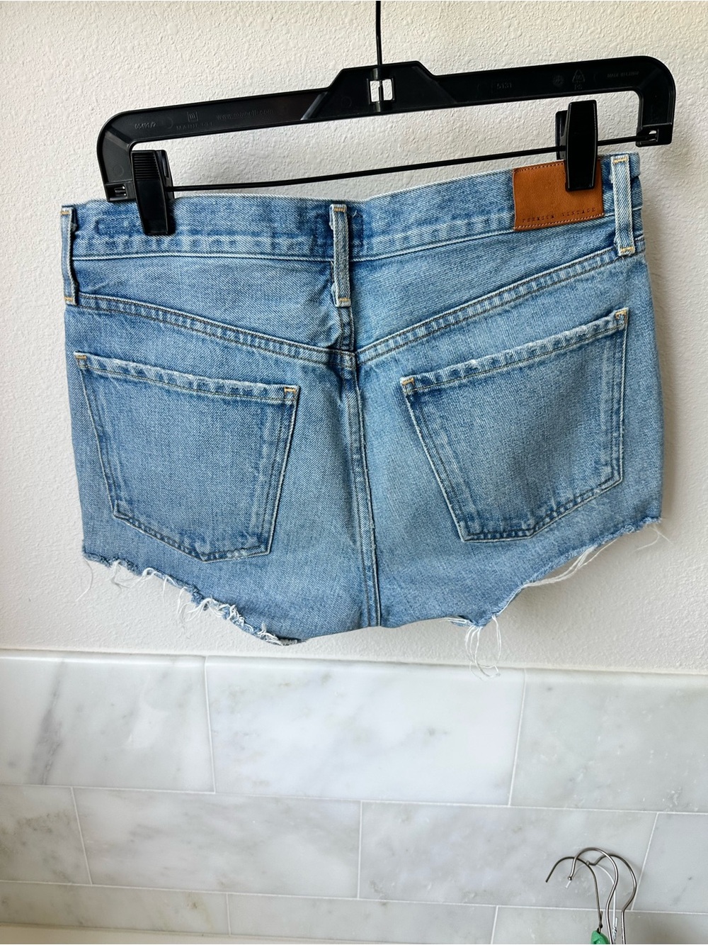Citizens Of Humanity Light Blue Distressed Denim Cutoff Shorts - Picture 2 of 3